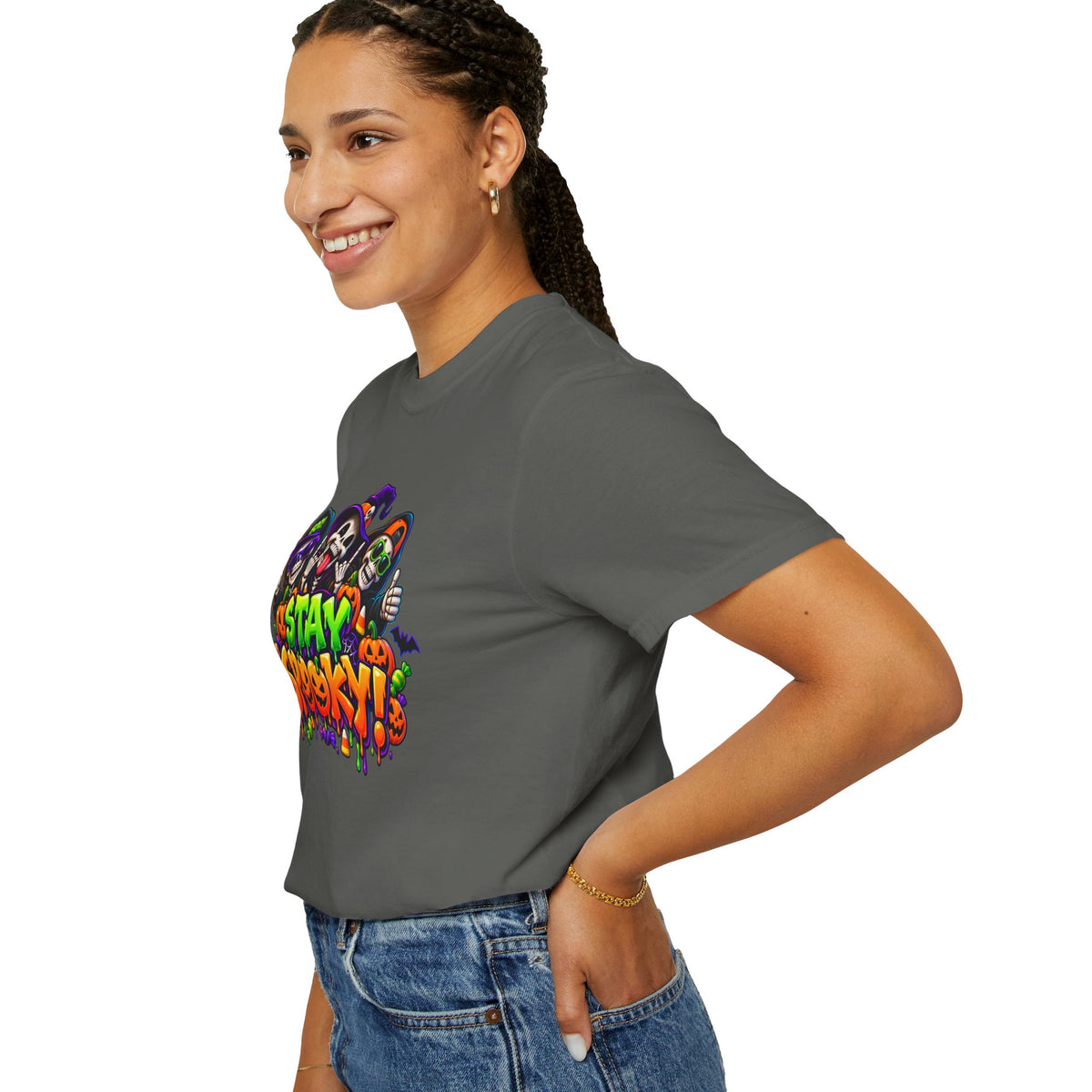 Stay Spooky Halloween T-Shirt – Funny Skeleton Crew Colorful Graphic Tee