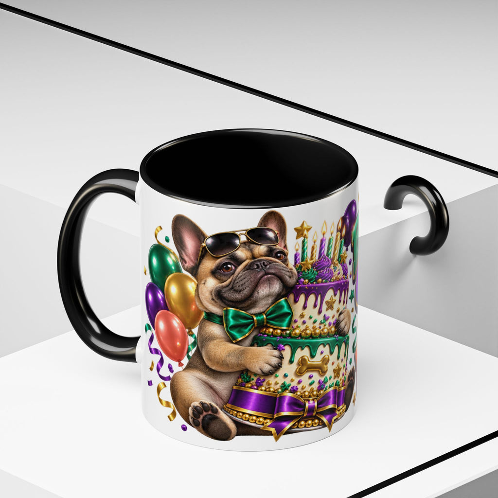 Built for Cake Born to Party French Bulldog White Mug
