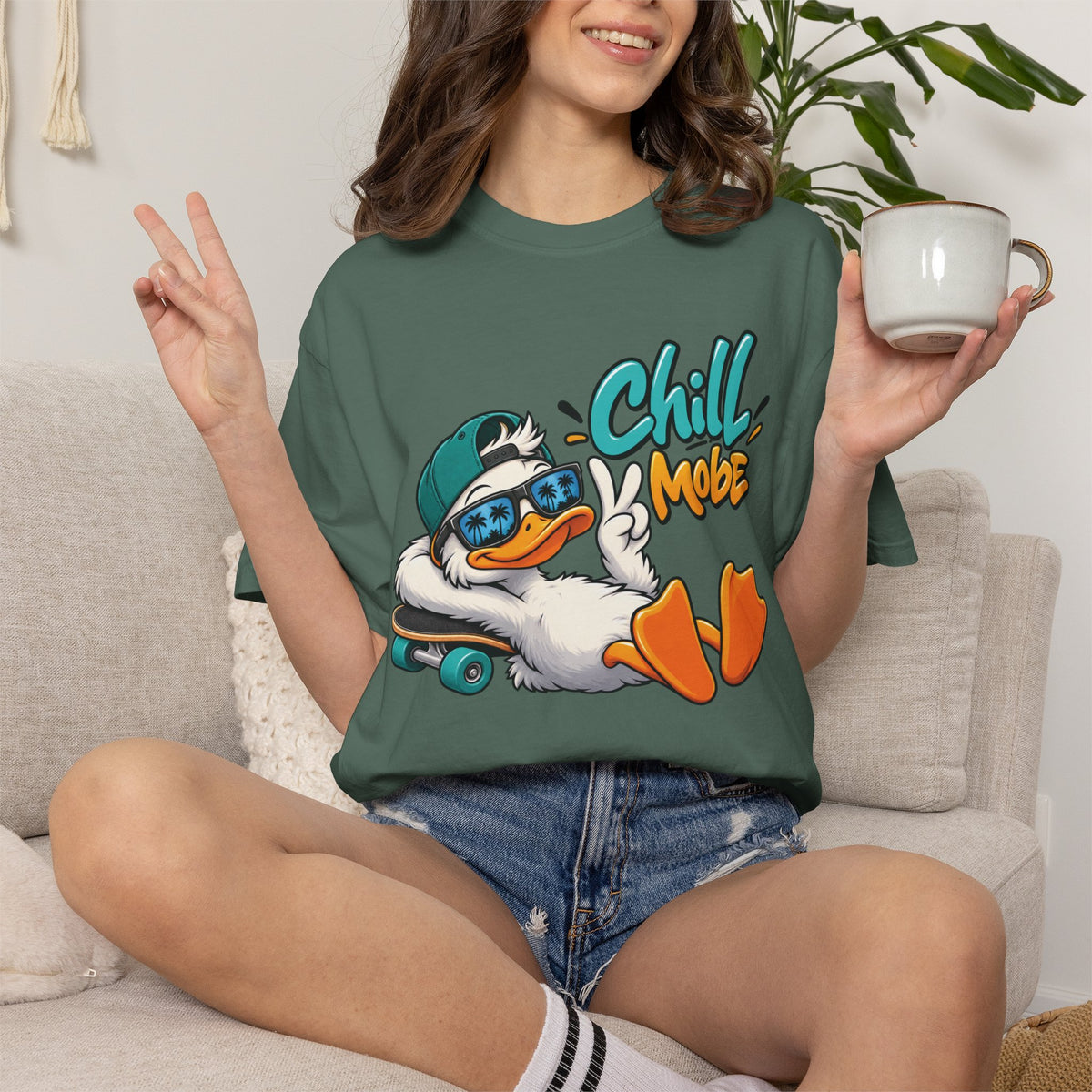 Chill Mode Duck Graphic T-Shirt | Festora Everyday
