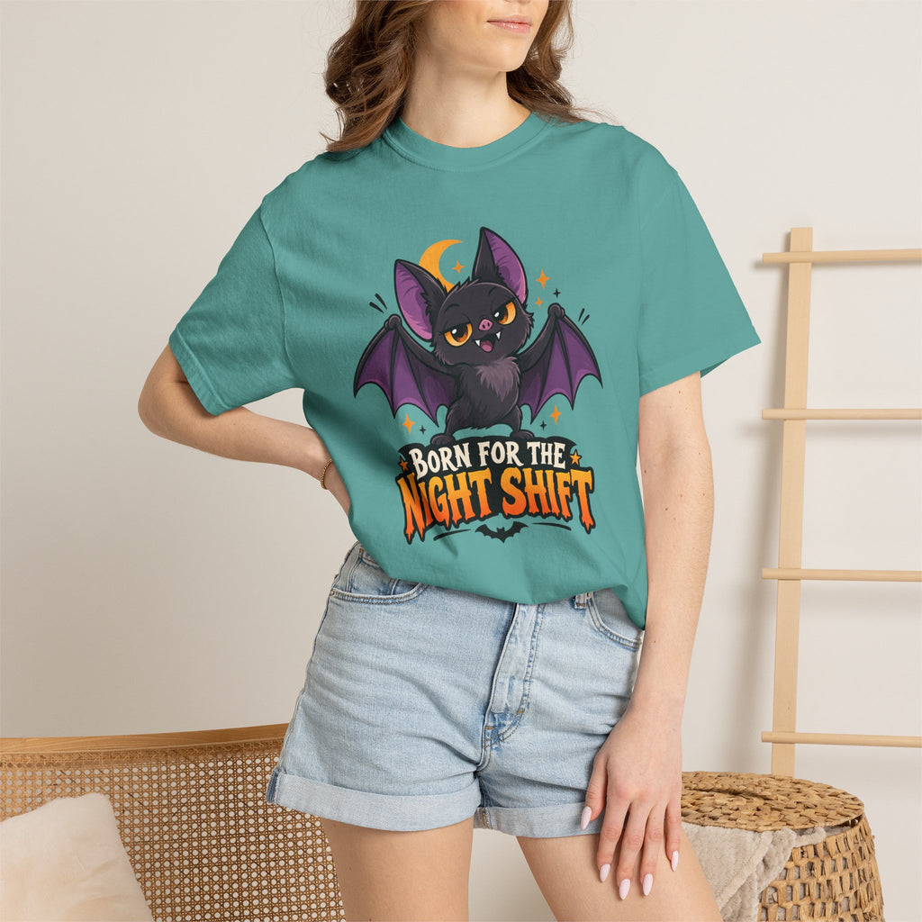 Born for the Night Shift – Cute Halloween Bat T-Shirt