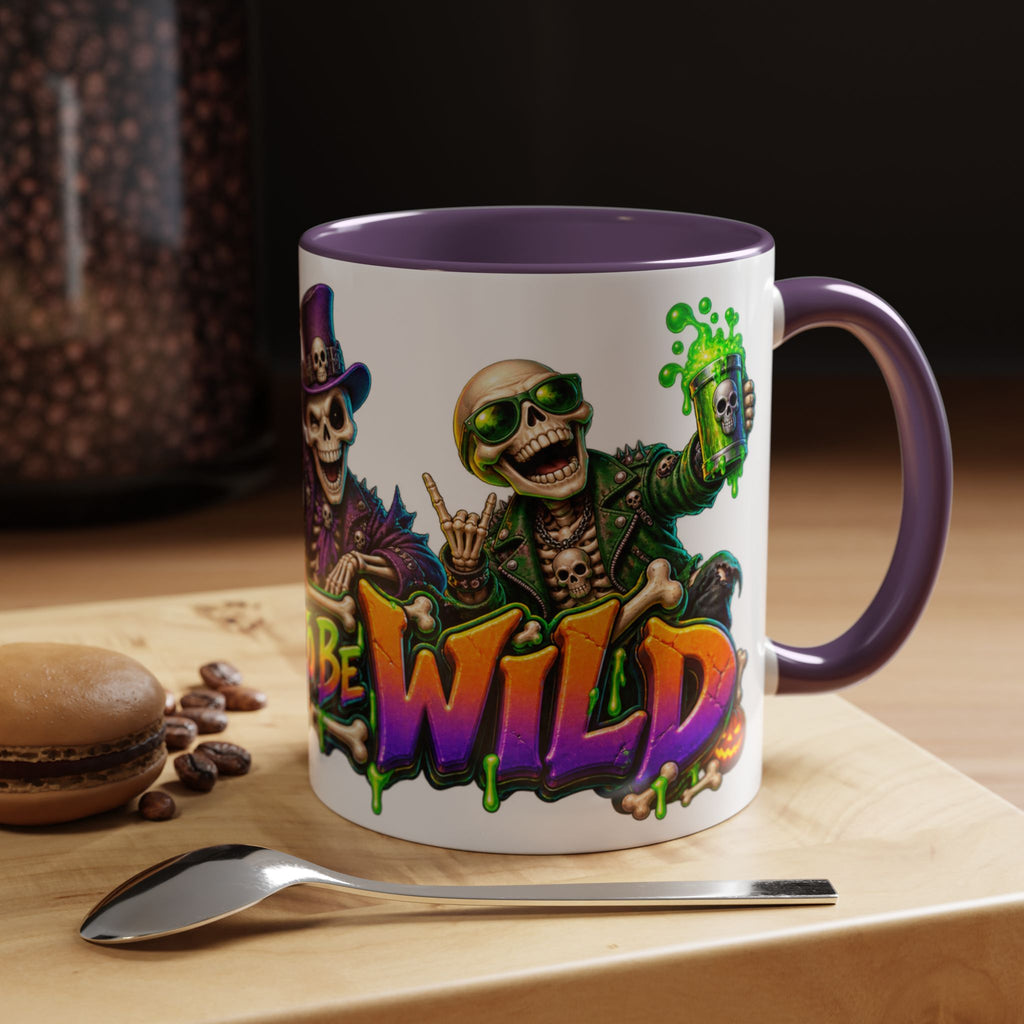 Bone to Be Wild Skeleton Crew Halloween White Mug