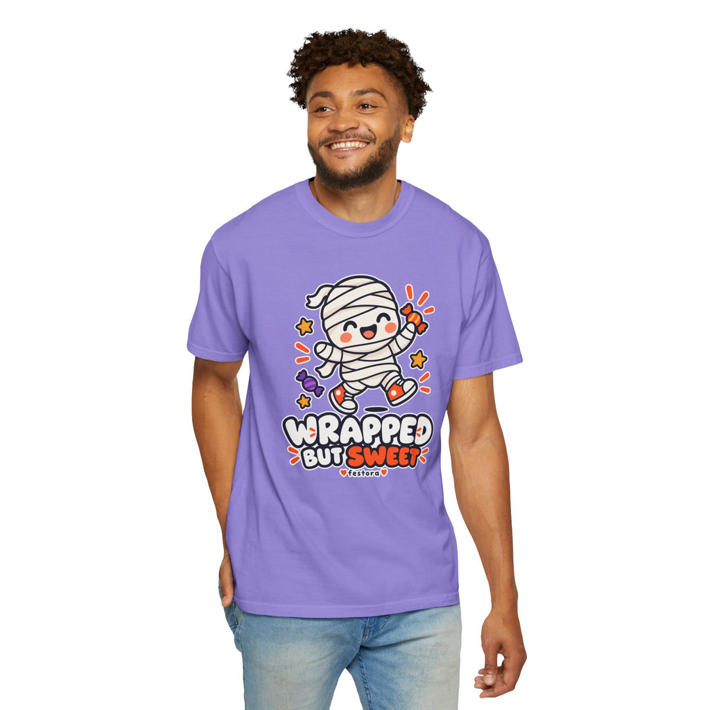 Wrapped but Sweet Halloween T-Shirt | Cute Mummy Graphic Tee