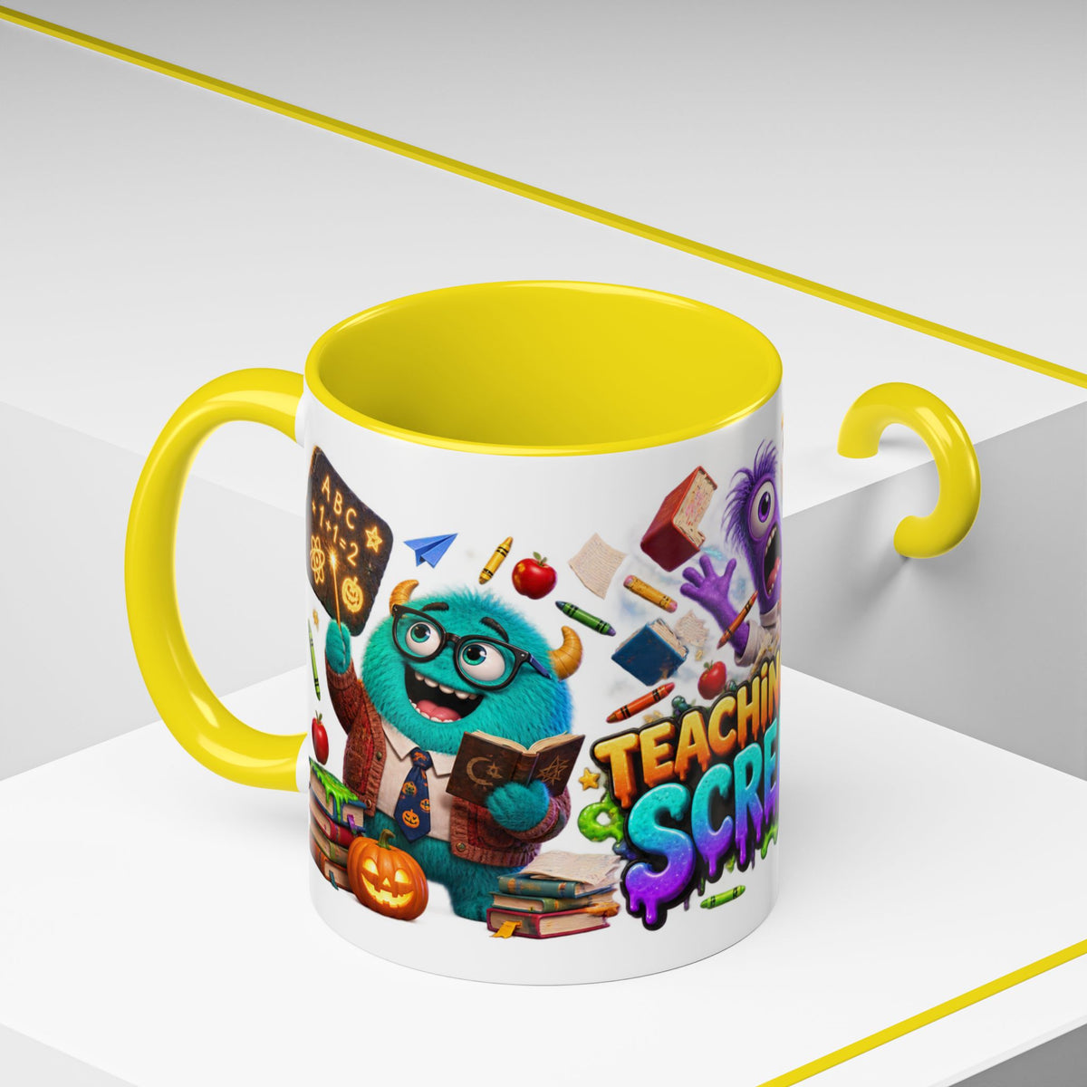 Teaching Is a Scream Monster Teacher Halloween White Mug