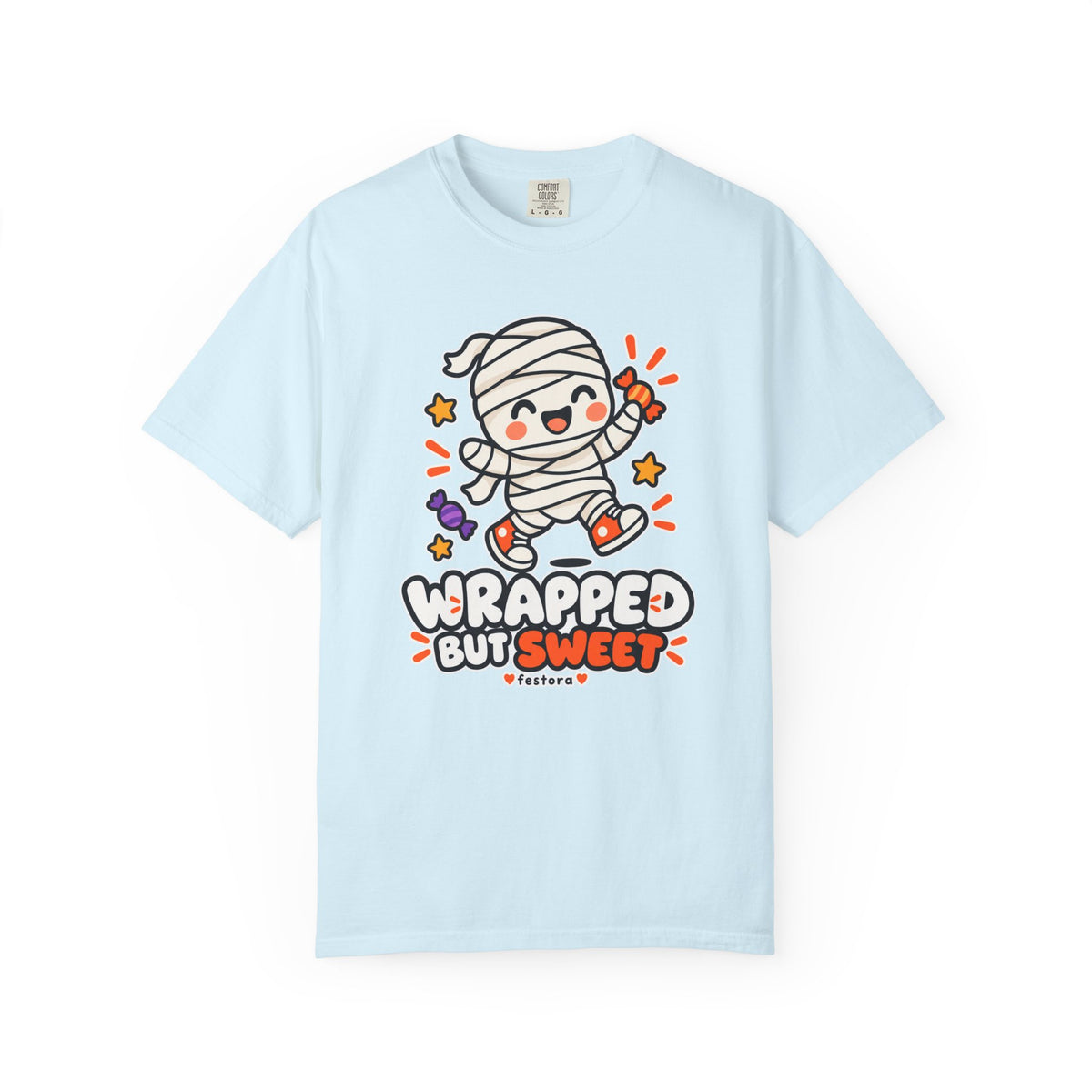 Wrapped but Sweet Halloween T-Shirt | Cute Mummy Graphic Tee