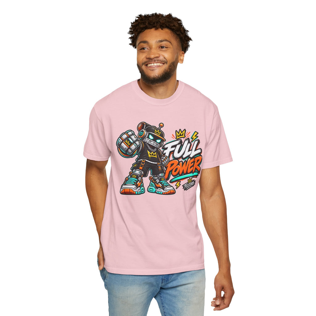 Full Power Robot Graphic T-Shirt — Retro Streetwear Tee