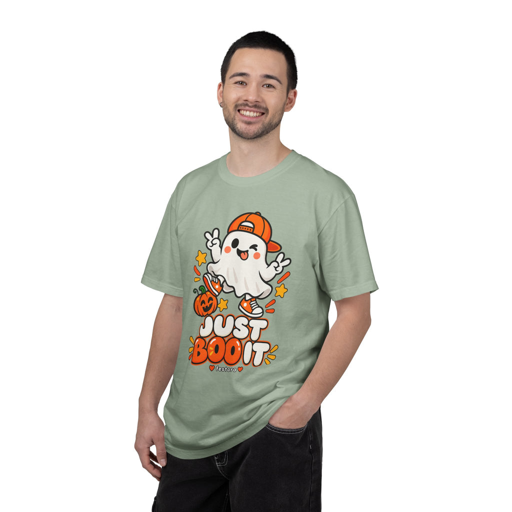 Just Boo It Halloween T-Shirt | Cute Skater Ghost Graphic Tee