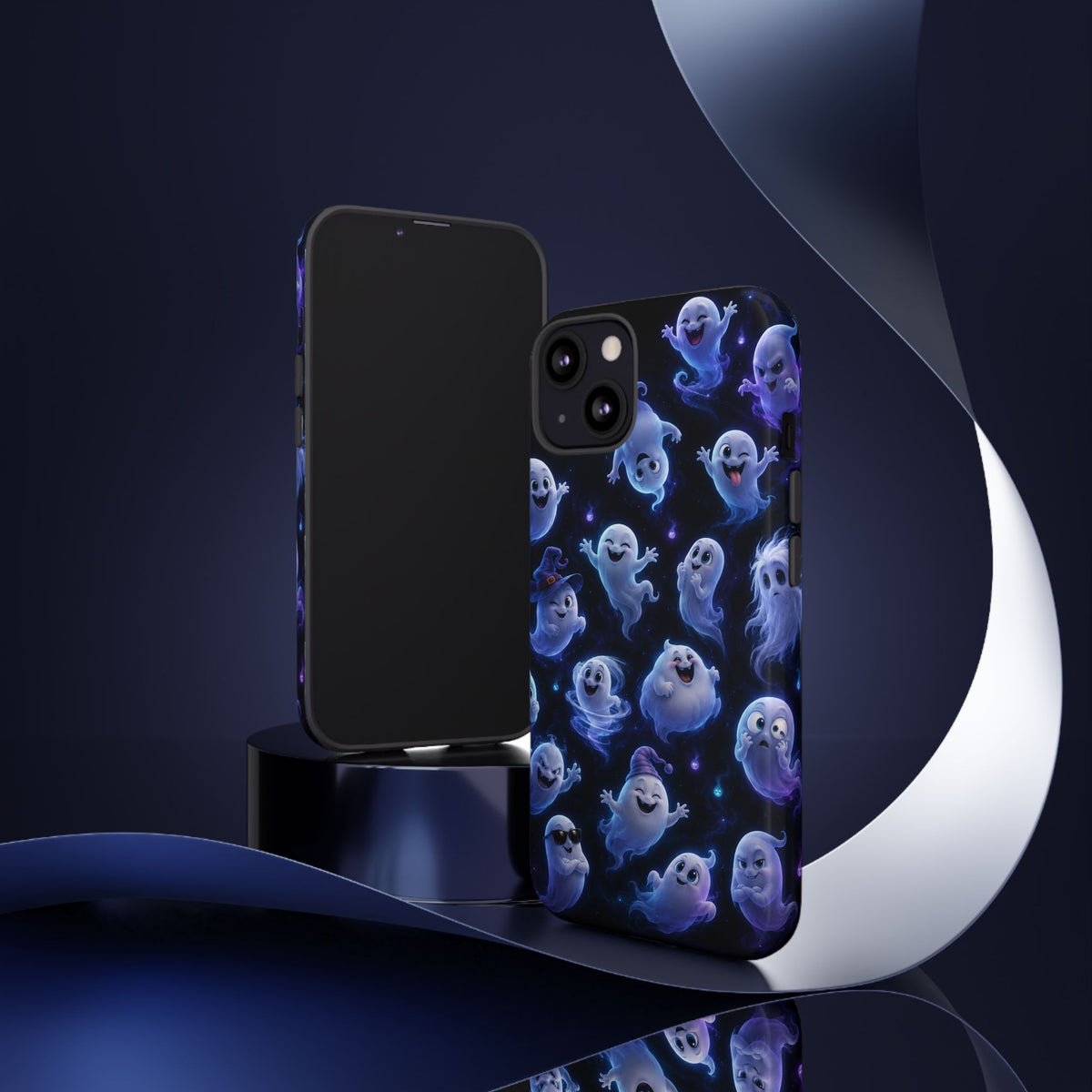 Ghost Pattern Tough Case — Cute Blue Ghosts Phone Case
