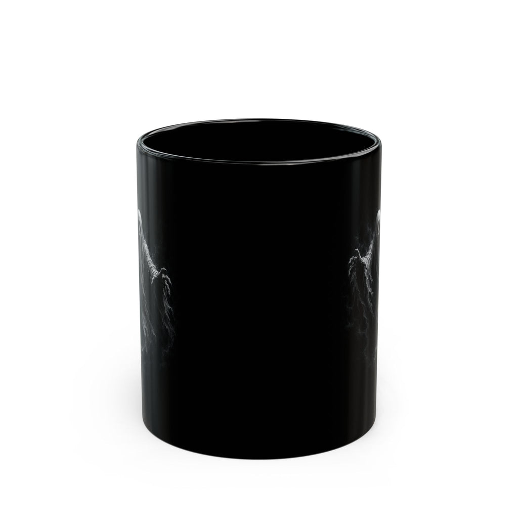 Ghost Haunted Black Coffee Mug — Spooky Halloween 11oz/15oz