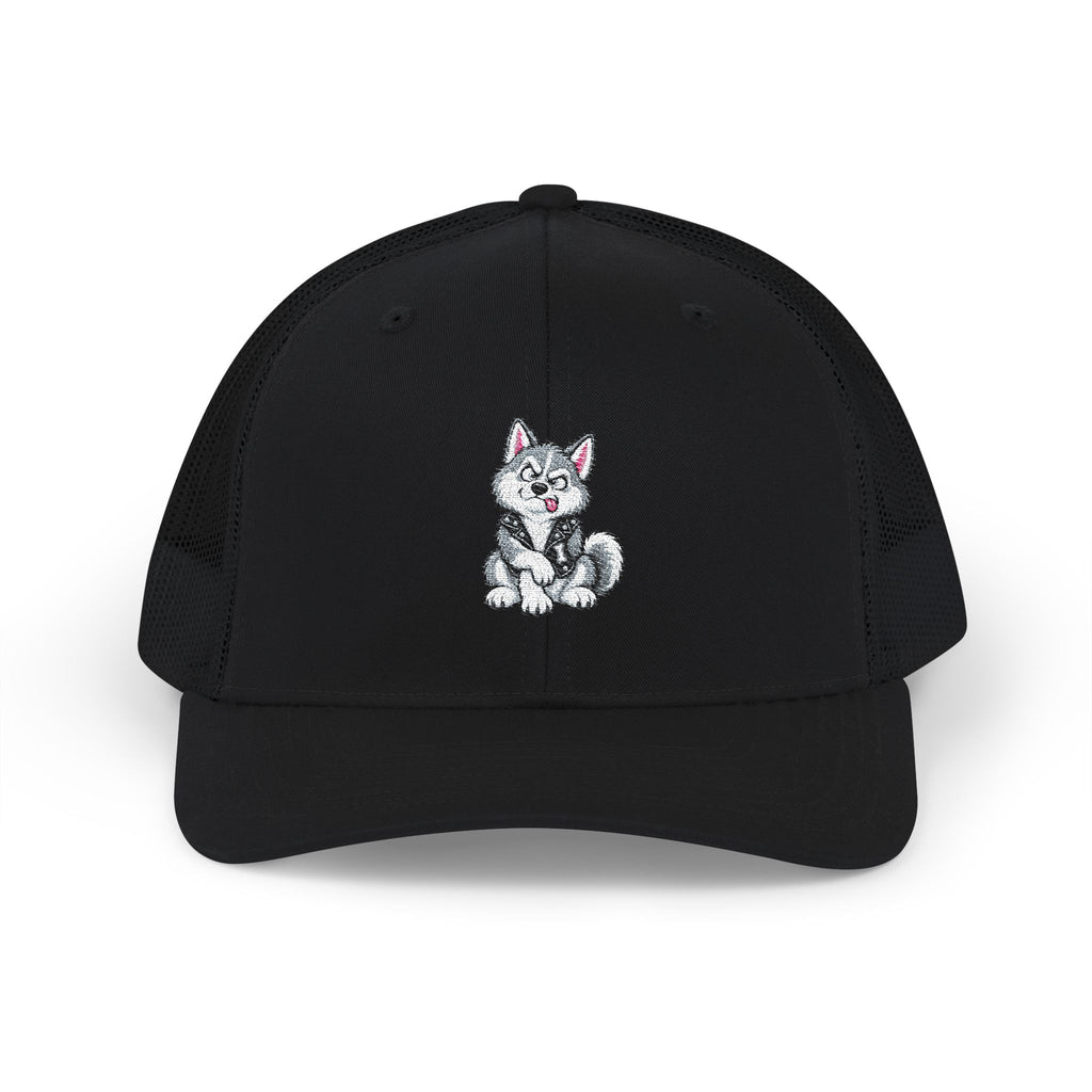 Max the Sitting Husky - Bad Dogs Crew Embroidered Trucker Cap