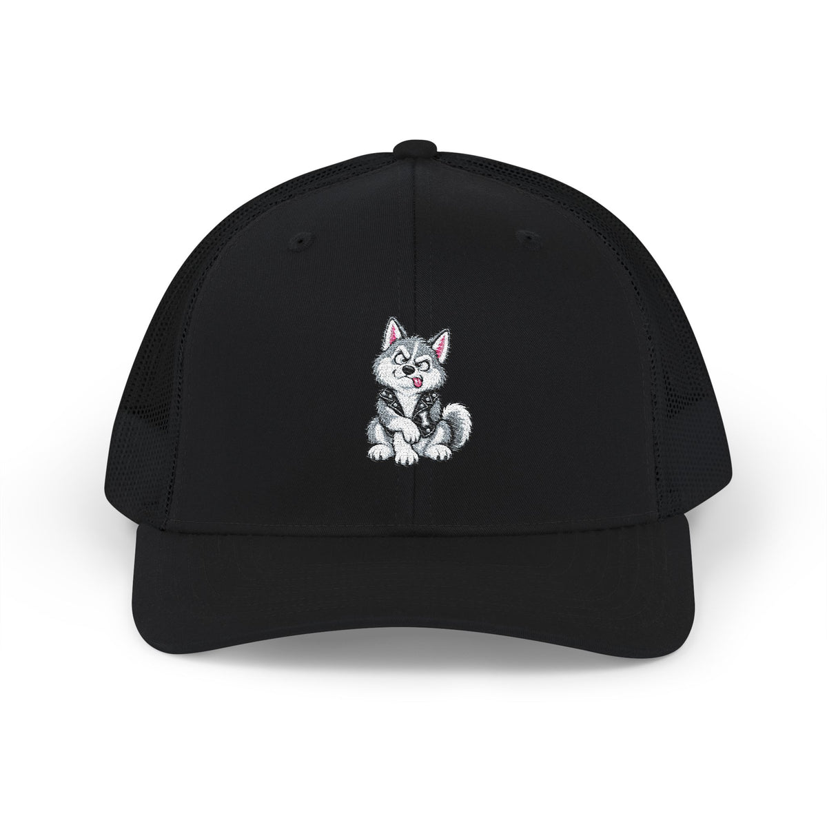Max the Sitting Husky - Bad Dogs Crew Embroidered Trucker Cap