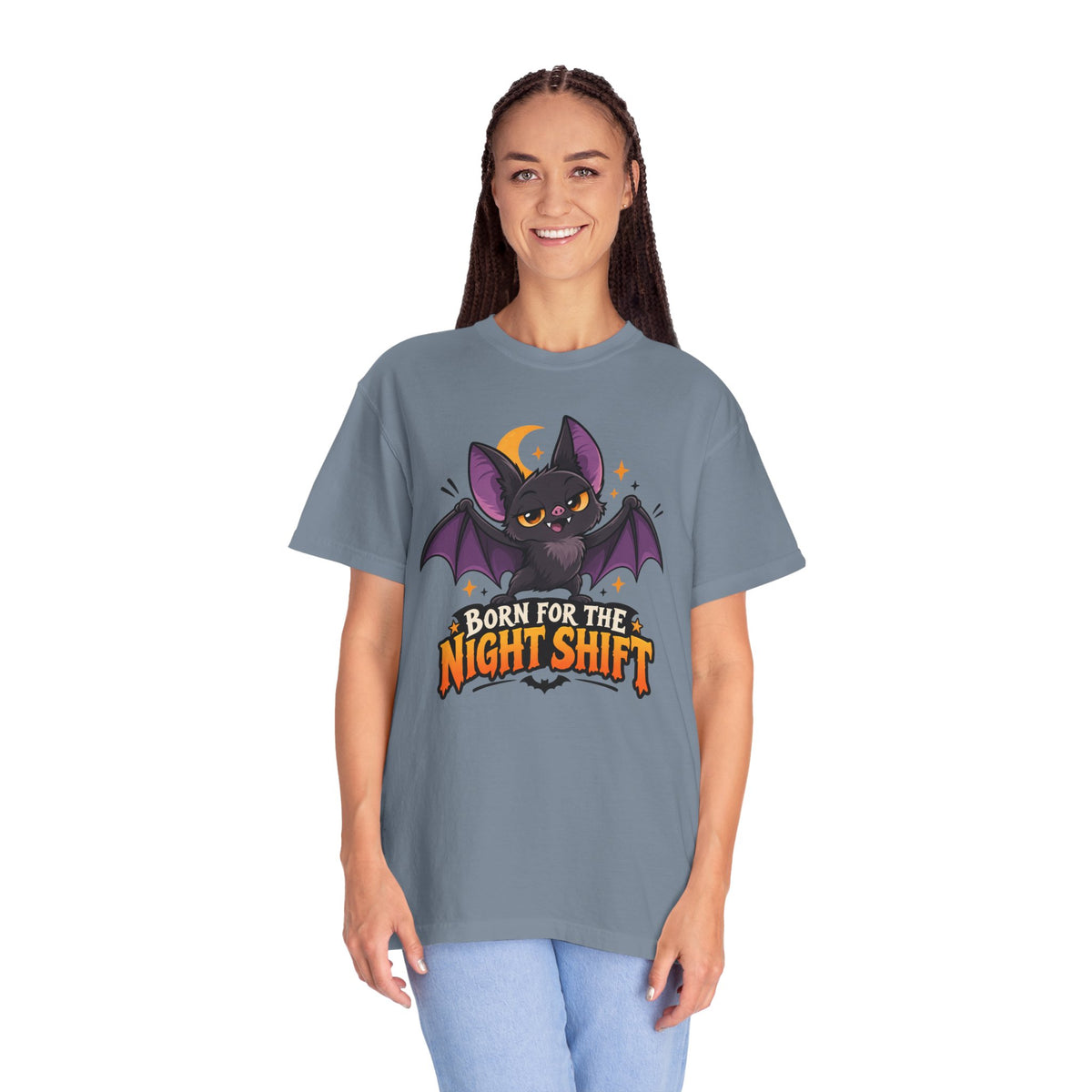 Born for the Night Shift – Cute Halloween Bat T-Shirt