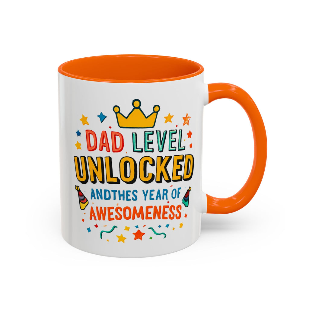 Dad Level Unlocked Coffee Mug – Funny Father’s Day 11/15oz Accent Mug