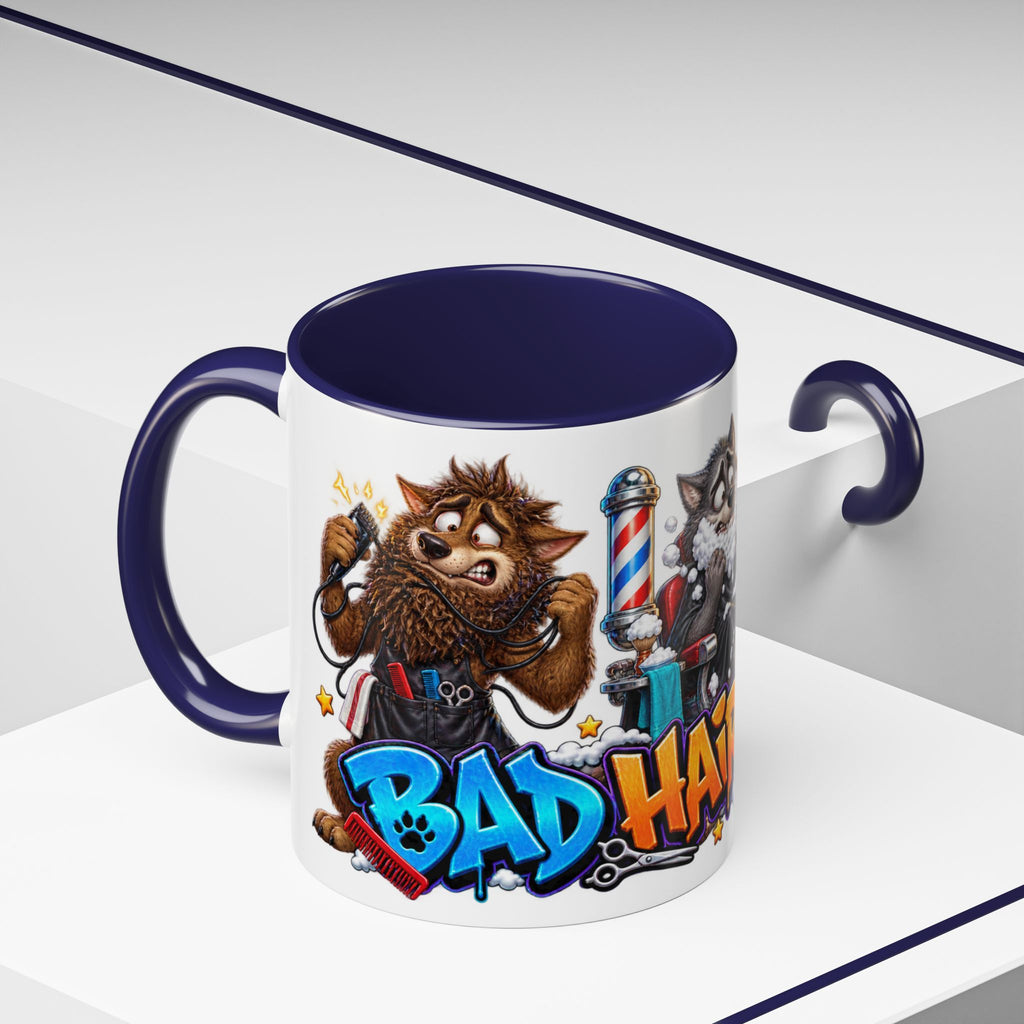 Bad Hair Night Funny Werewolf Barber Halloween White Mug