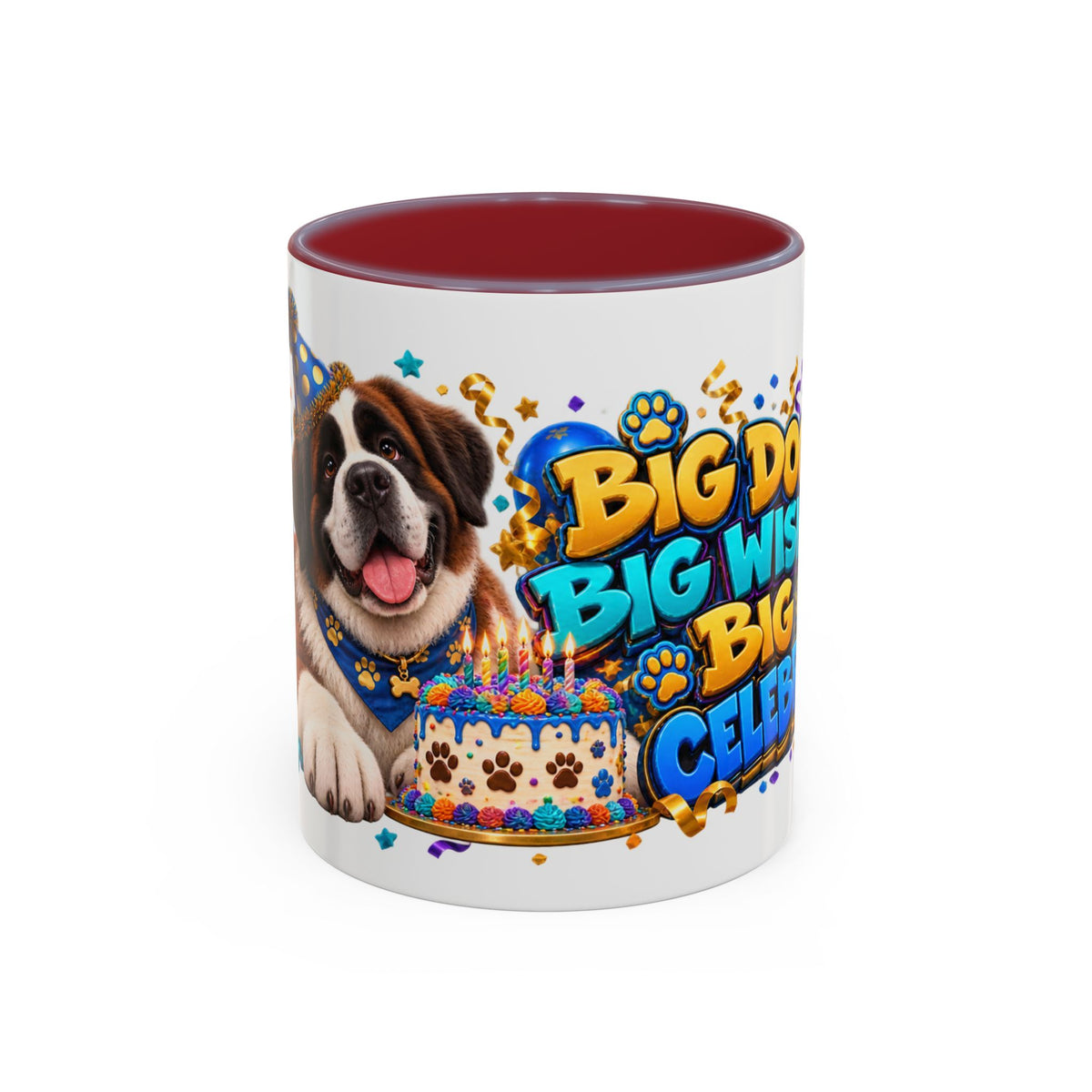 Big Dog Big Wishes Saint Bernard Birthday White Mug