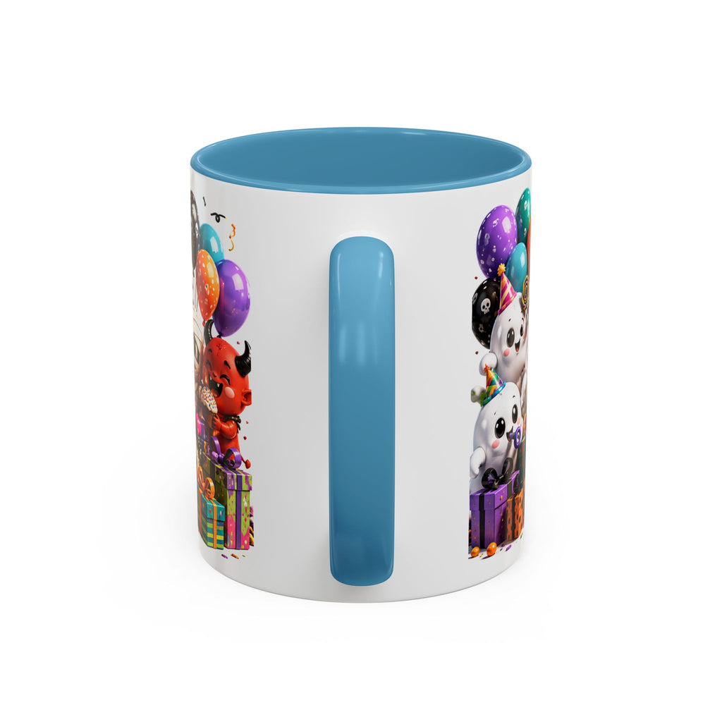 Happy Birthday Accent Coffee Mug — Colorful 3D Birthday Party Design (11/15oz)