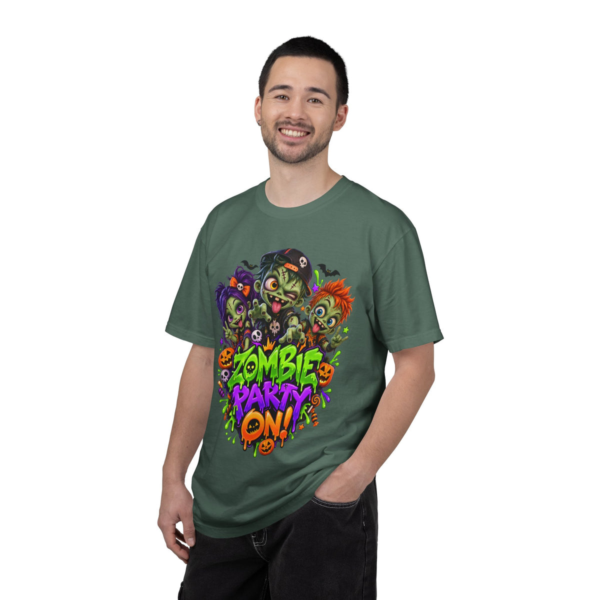 Zombie Party On! – Halloween Zombie Crew Graphic T-Shirt