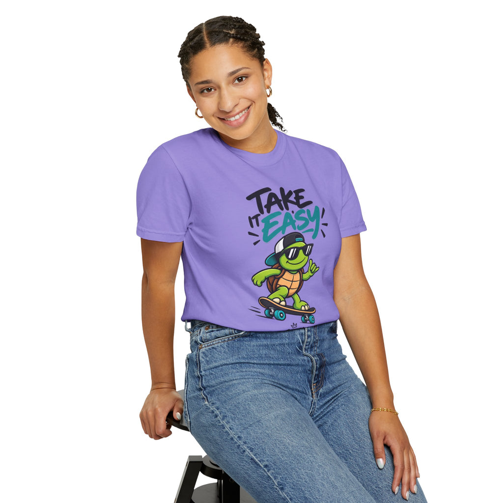 Take It Easy Skate Turtle Graphic T-Shirt | Festora Everyday