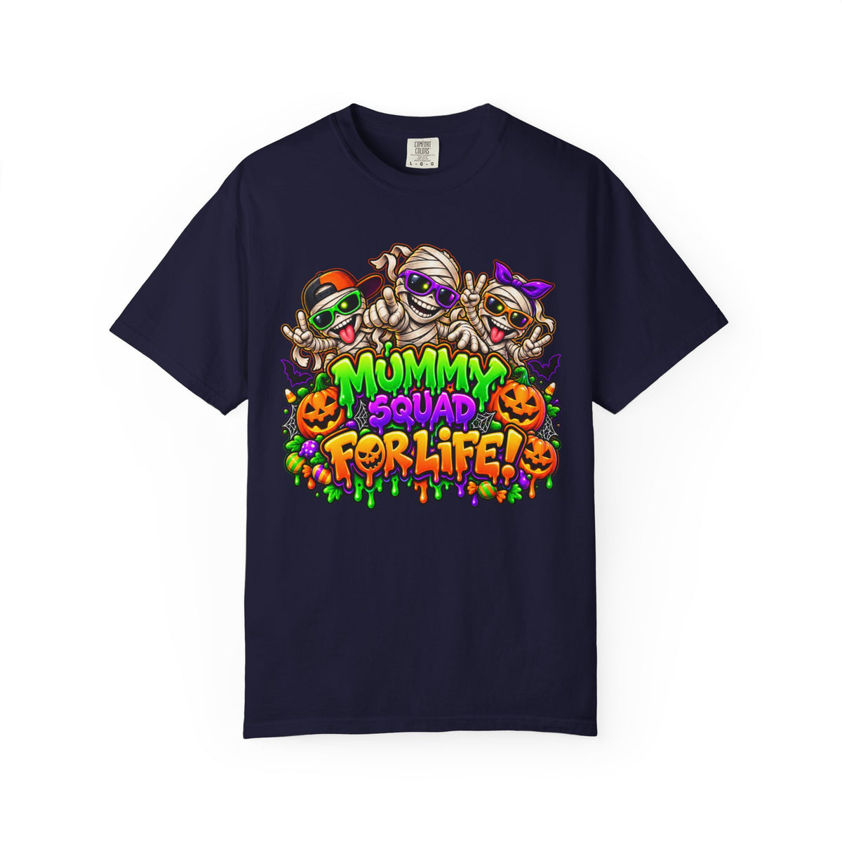 Mummy Squad For Life Halloween T-Shirt – Funny Colorful Mummy Graphic Tee