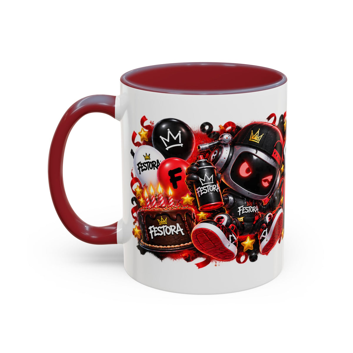 Festora Grafx Birthday Mug – Birthday Level Up Robot Coffee Cup