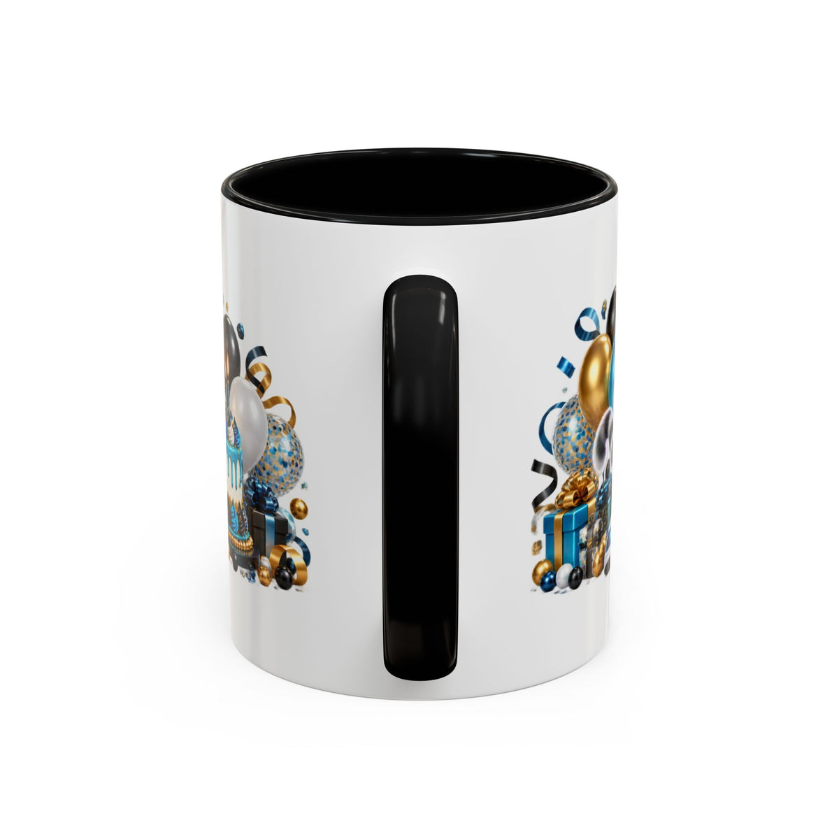 Happy Birthday White Tiger Mug – Colorful 3D Birthday Gift – White Coffee Mug