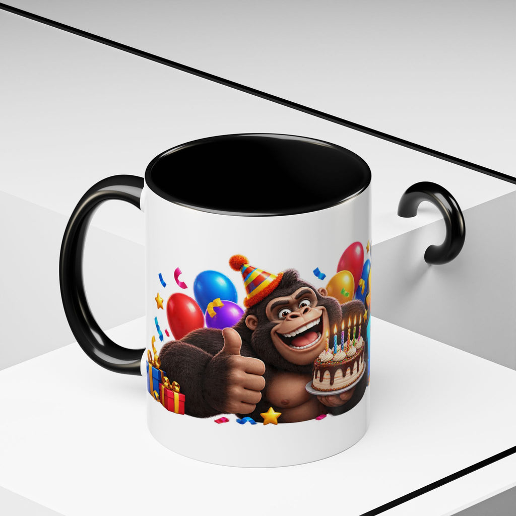 Gorilla Happy Birthday Mug - Colorful 3D Celebration Design