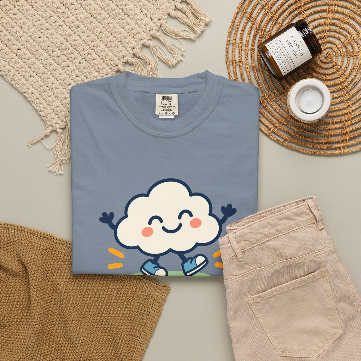 Take It Easy – Happy Cloud Graphic T-Shirt | Festora Everyday