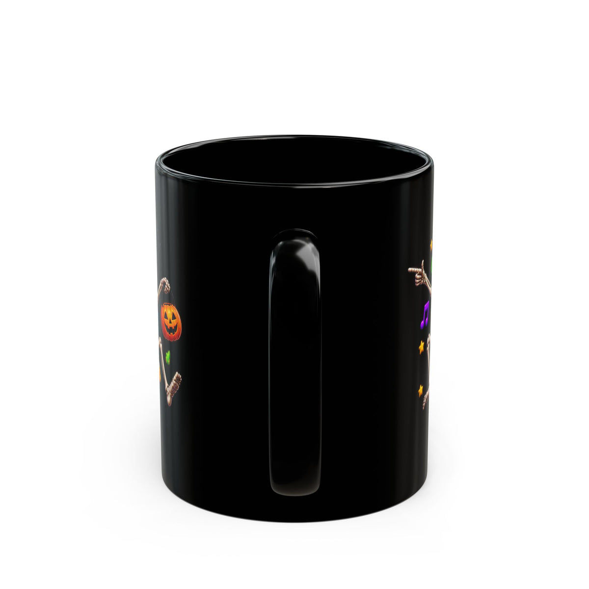No Body Parties Harder Halloween Skeleton Party Black Mug
