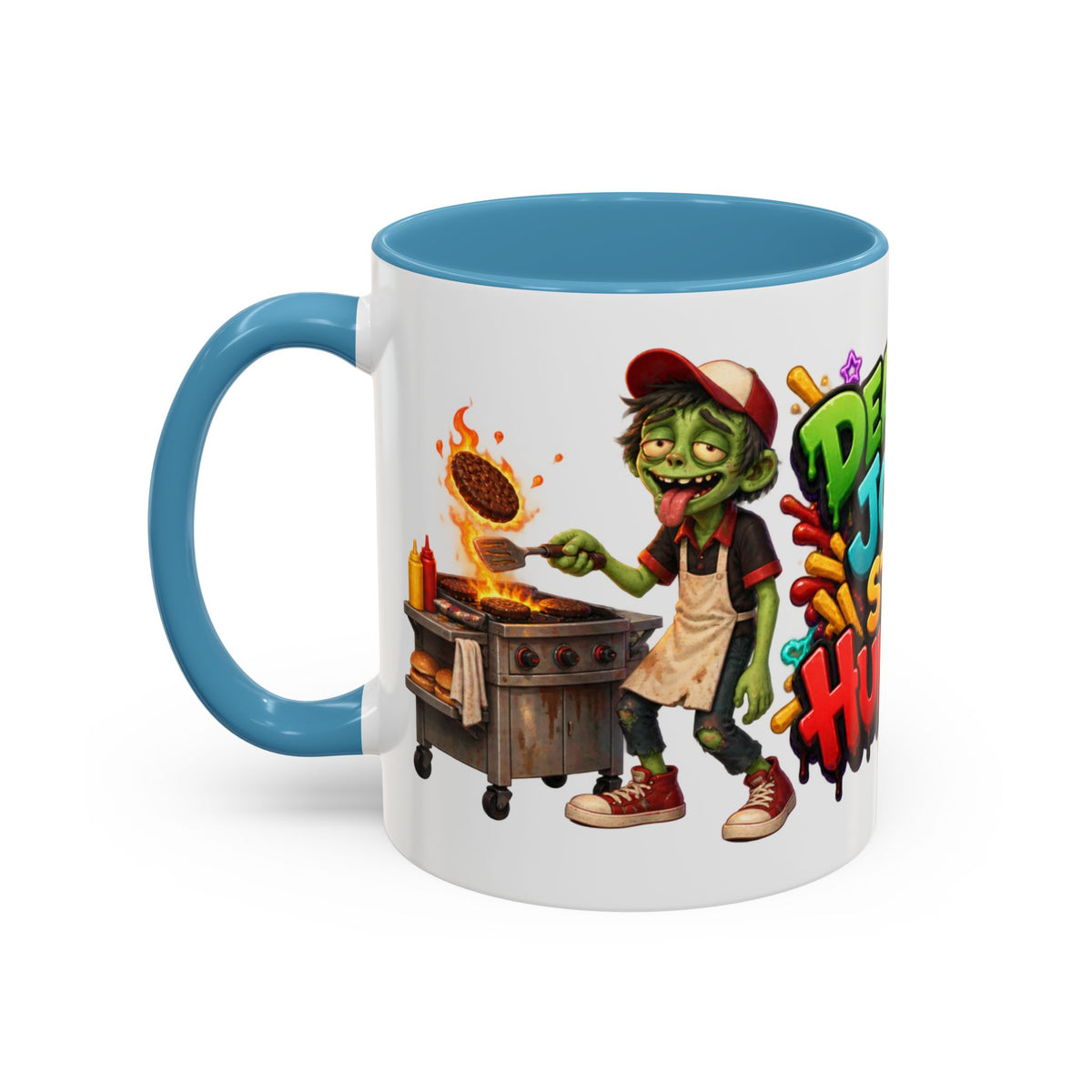 Dead End Job Still Hungry Funny Zombie Halloween White Mug