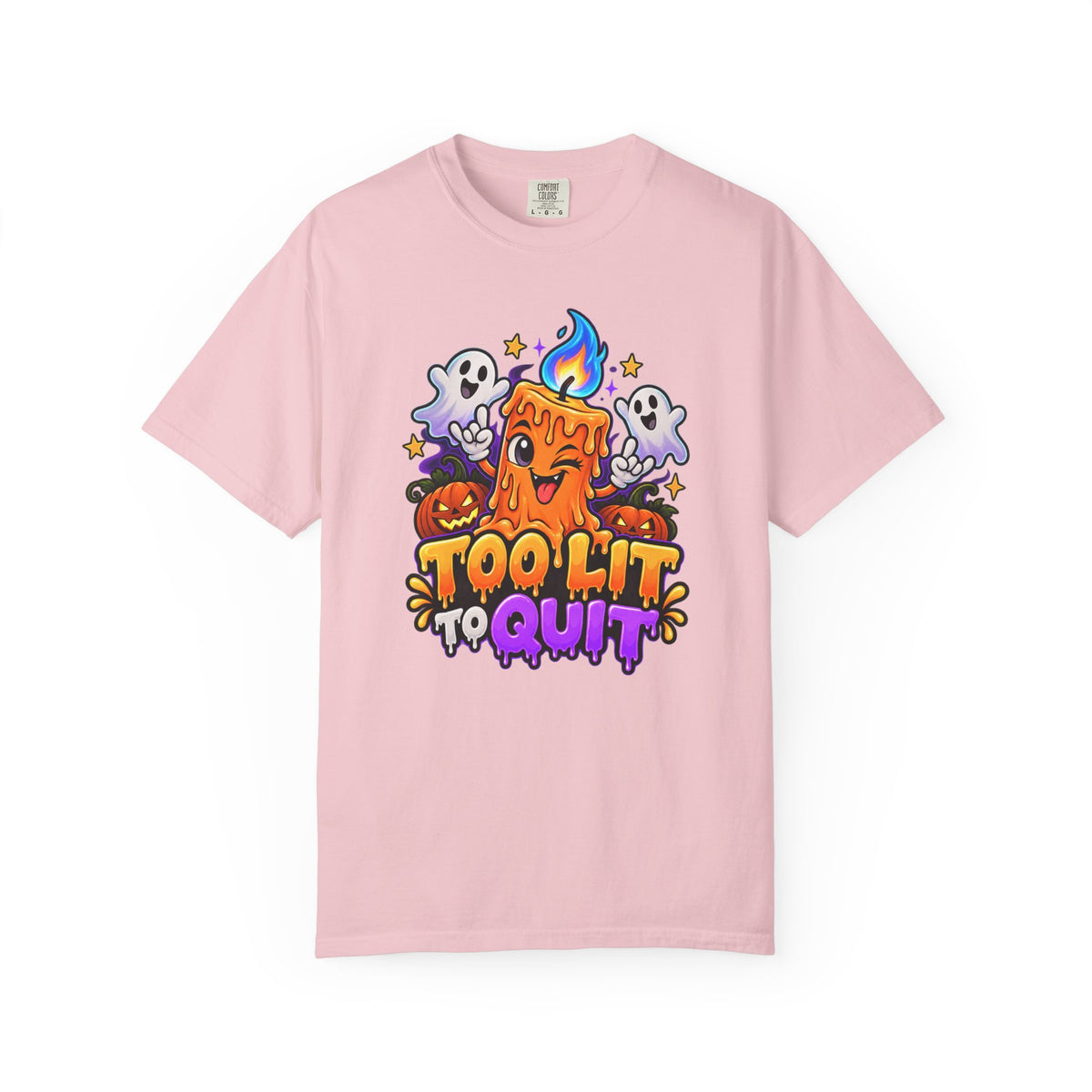 Too Lit to Quit – Funny Halloween Candle T-Shirt