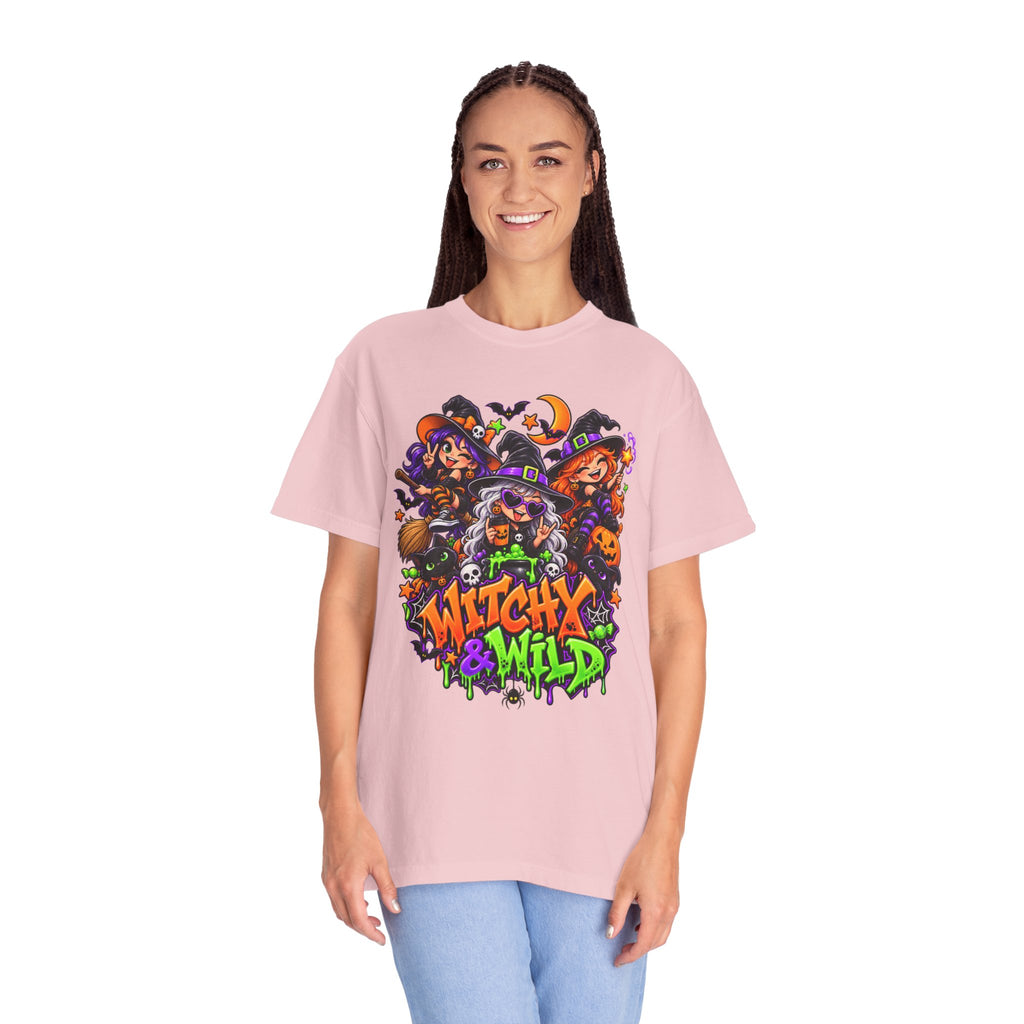 Witchy & Wild – Halloween Witch Crew Graphic T-Shirt