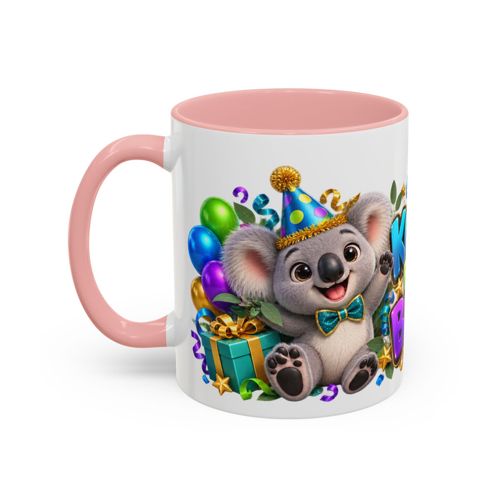 Koala-Fied for a Great Birthday White Mug – Cute Koala Birthday Cup, Colorful Fun Party Gift