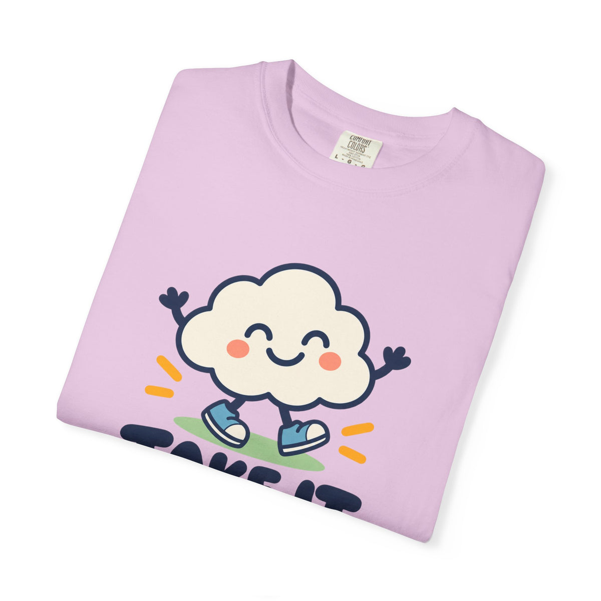 Take It Easy – Happy Cloud Graphic T-Shirt | Festora Everyday