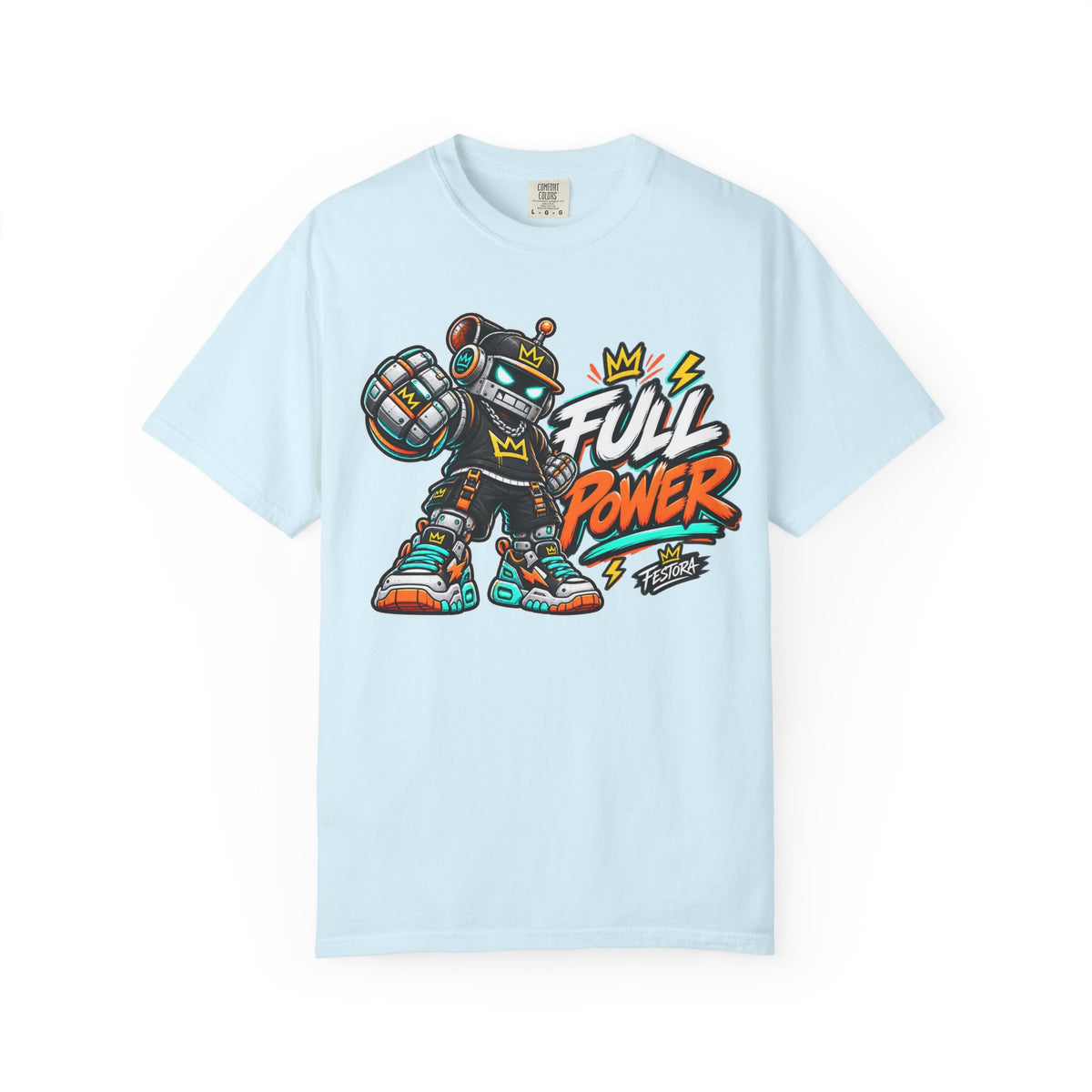 Full Power Robot Graphic T-Shirt — Retro Streetwear Tee