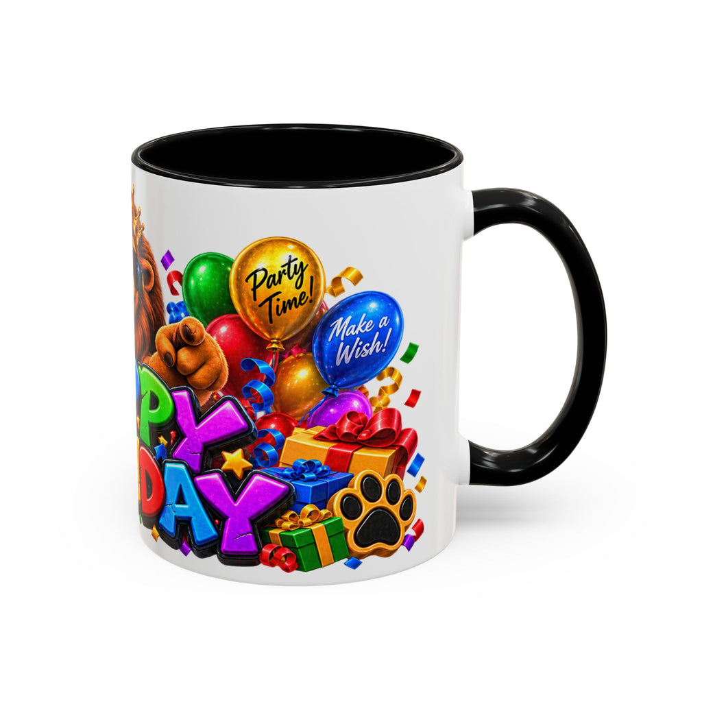 Lion Happy Birthday Mug – Colorful 3D King Celebration Design