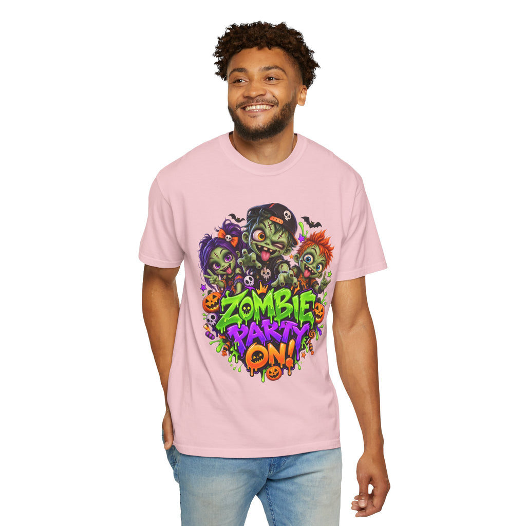 Zombie Party On! – Halloween Zombie Crew Graphic T-Shirt
