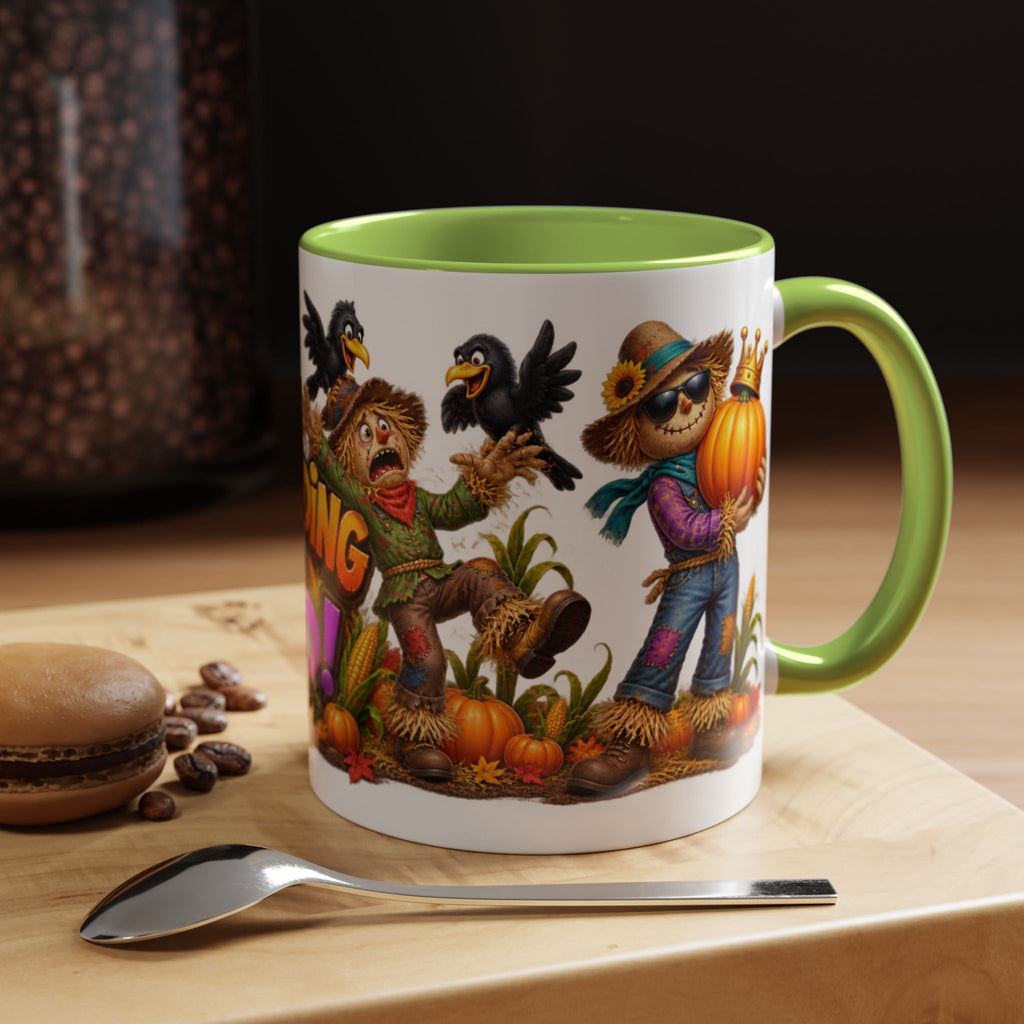 Outstanding in Our Field Funny Scarecrow Halloween White Mug