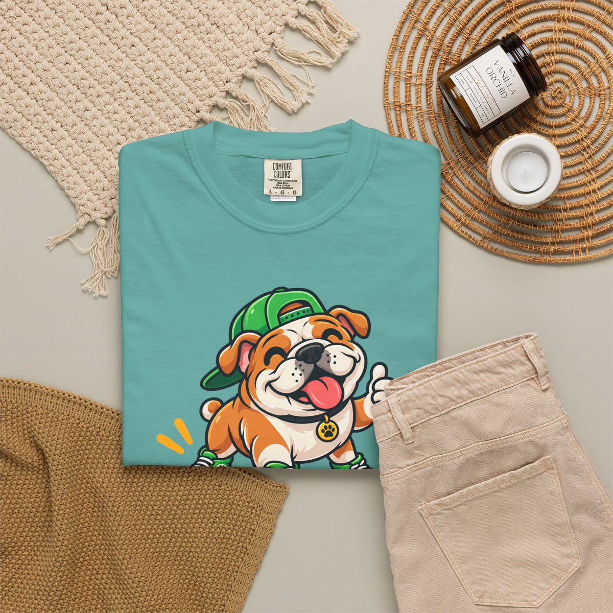 Bark If Happy – Cute Bulldog Graphic T-Shirt