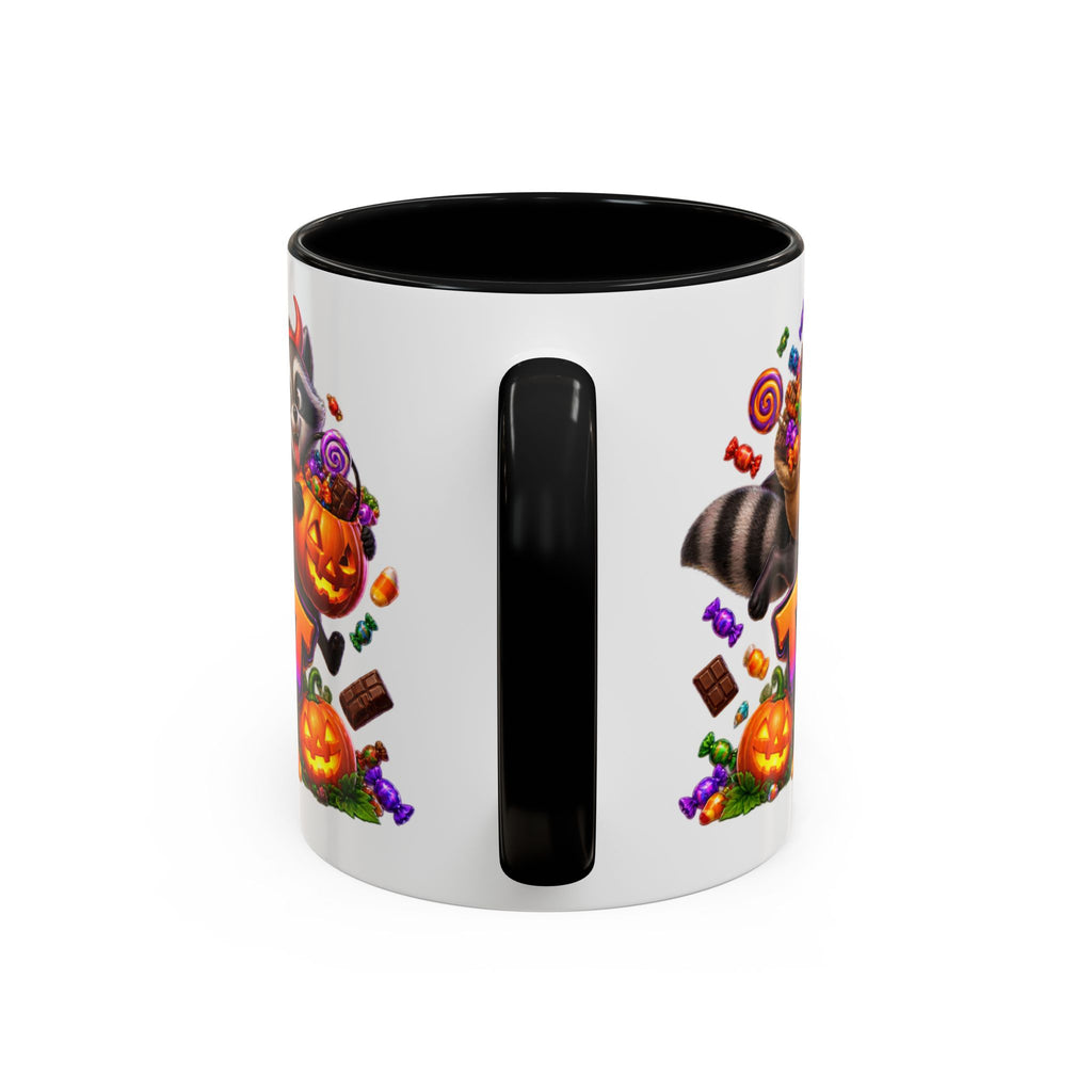 Trick or Treat Bandits Raccoons Halloween White Mug