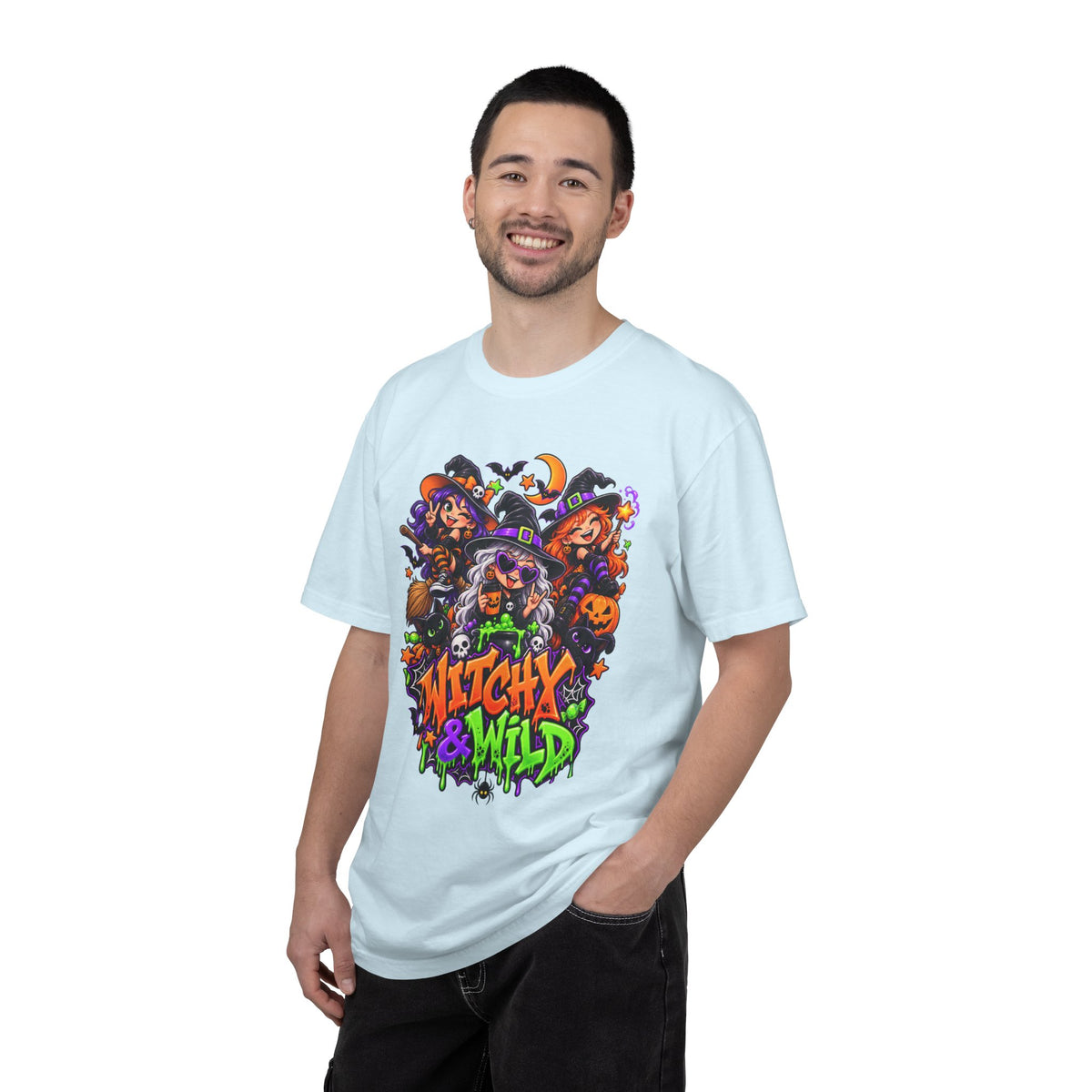 Witchy & Wild – Halloween Witch Crew Graphic T-Shirt