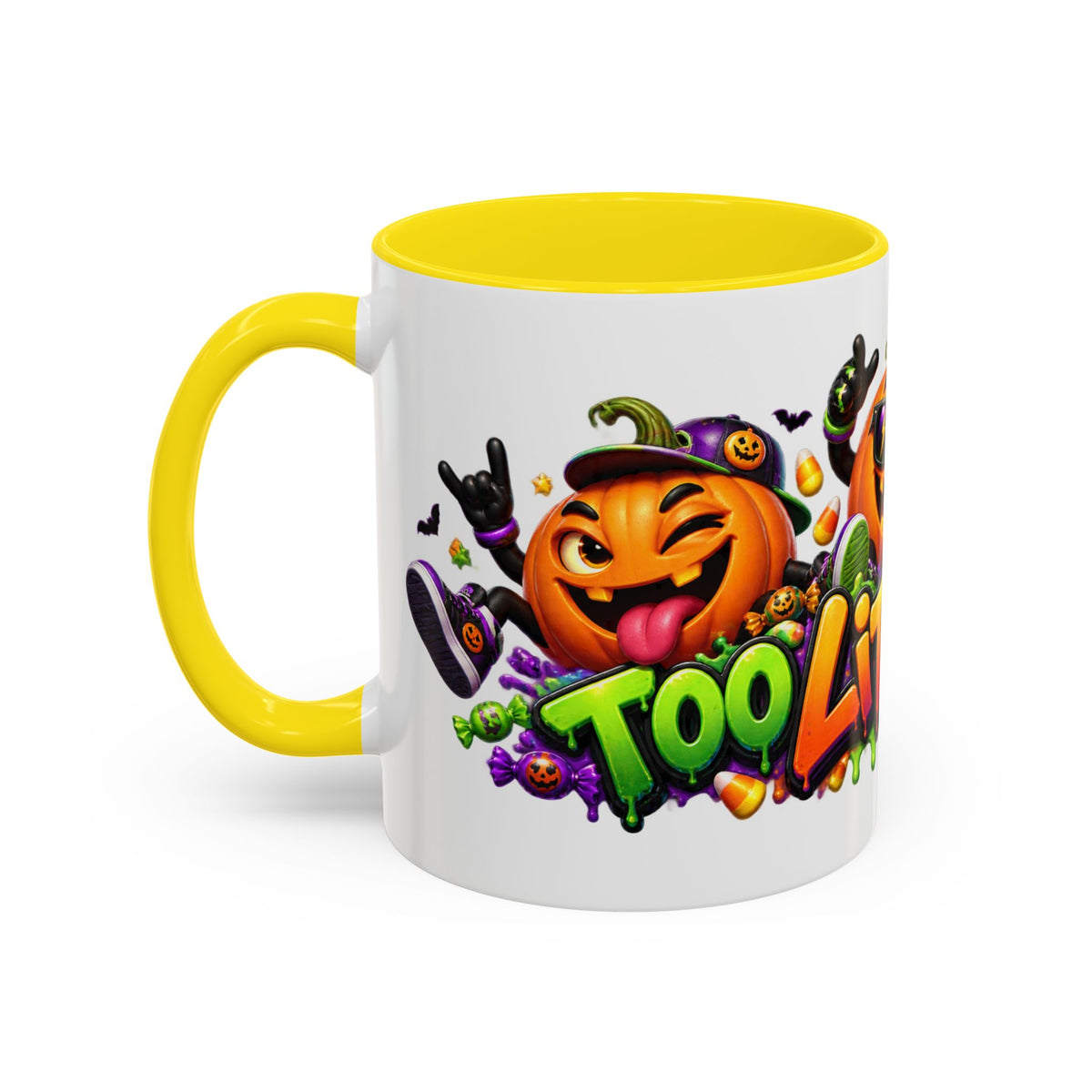 Too Lit to Quit Halloween Pumpkin Party White Mug