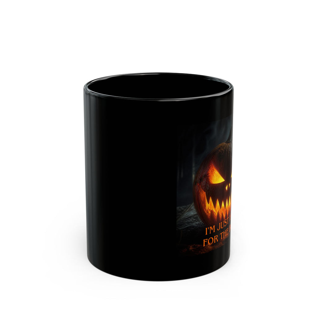 Halloween Pumpkin Mug – "I’m Just Here for the Boos" Black Coffee Cup