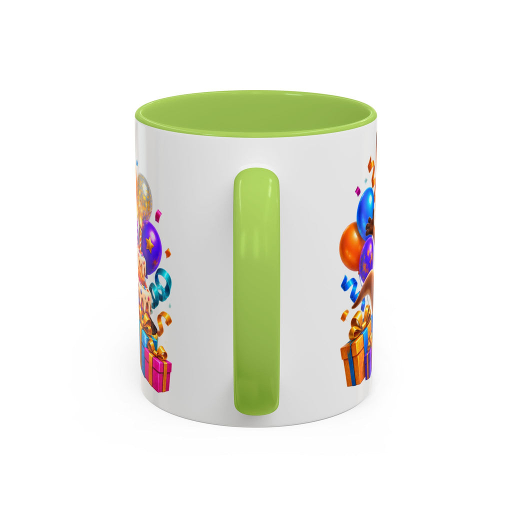 Hop Into Your Birthday White Mug – Cute Kangaroo Birthday Cup, Colorful Fun Party Gift
