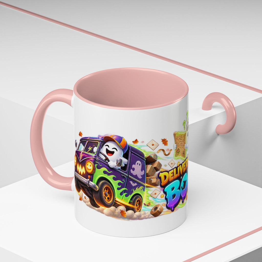 Delivering the Boos Ghost Delivery Halloween White Mug