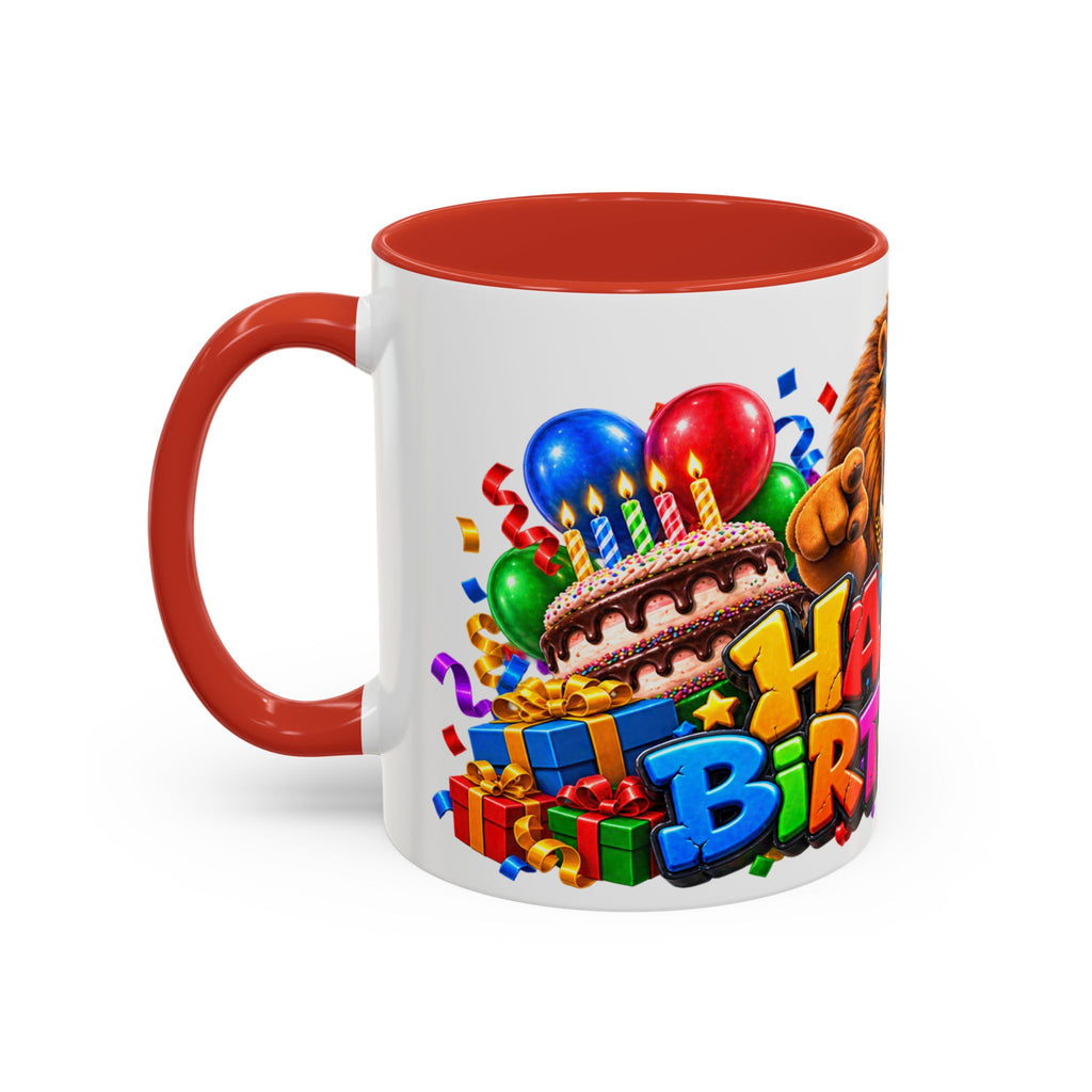 Lion Happy Birthday Mug – Colorful 3D King Celebration Design