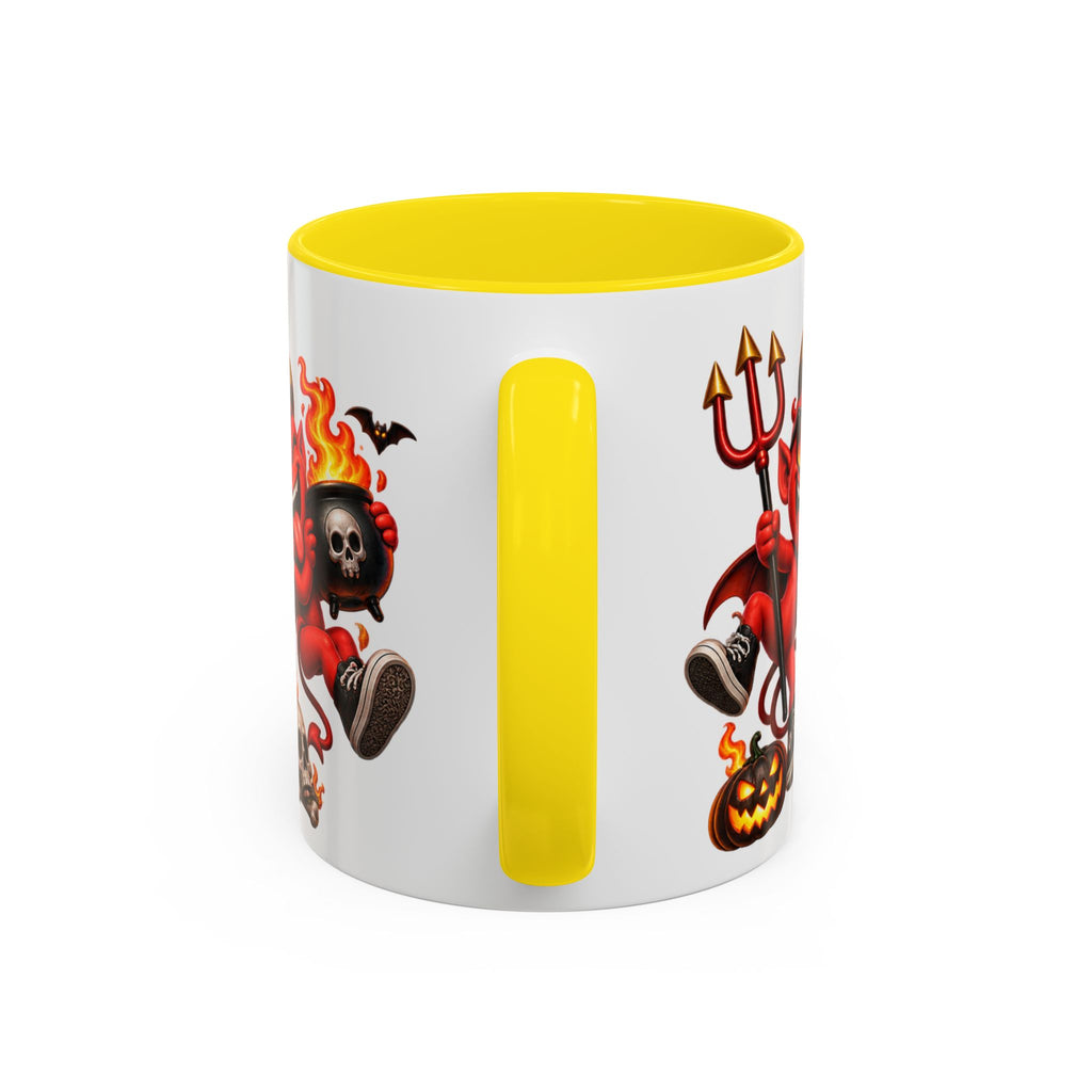 Too Hot for Halloween White Mug – Funny Devils, Flames & Spooky Design