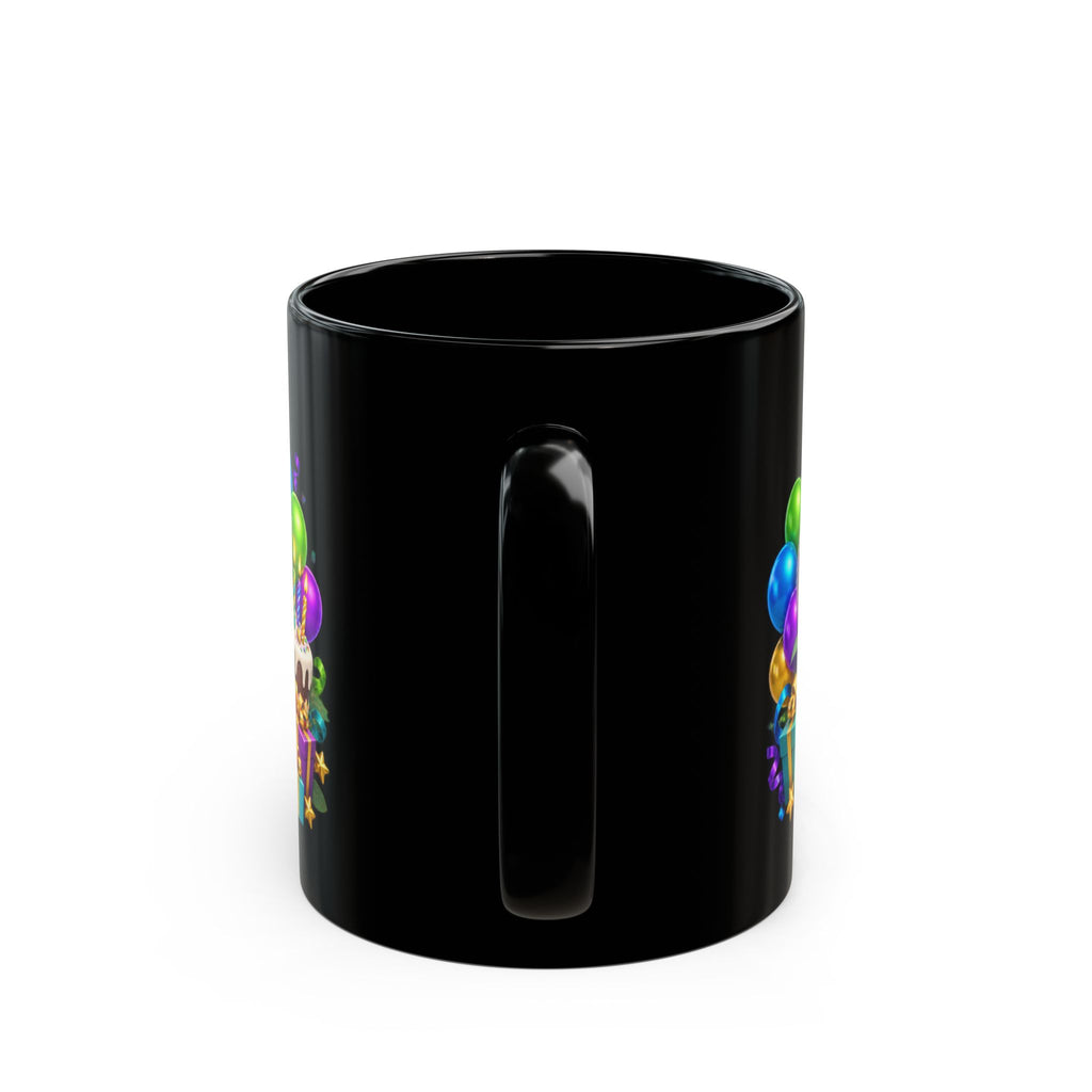 Koala-Fied for a Great Birthday Black Mug – Cute Koala Birthday Cup, Colorful Party Gift