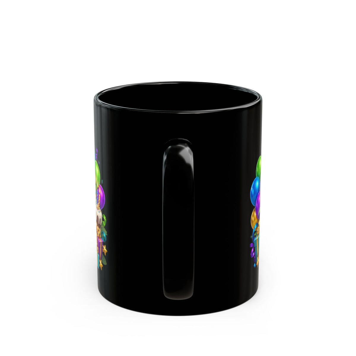 Koala-Fied for a Great Birthday Black Mug – Cute Koala Birthday Cup, Colorful Party Gift