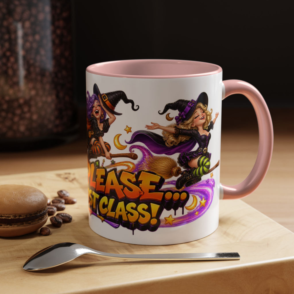 Witch Please I Fly First Class Halloween White Mug