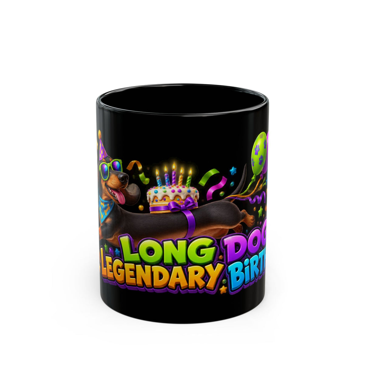 Long Dog Legendary Birthday Dachshund Black Mug