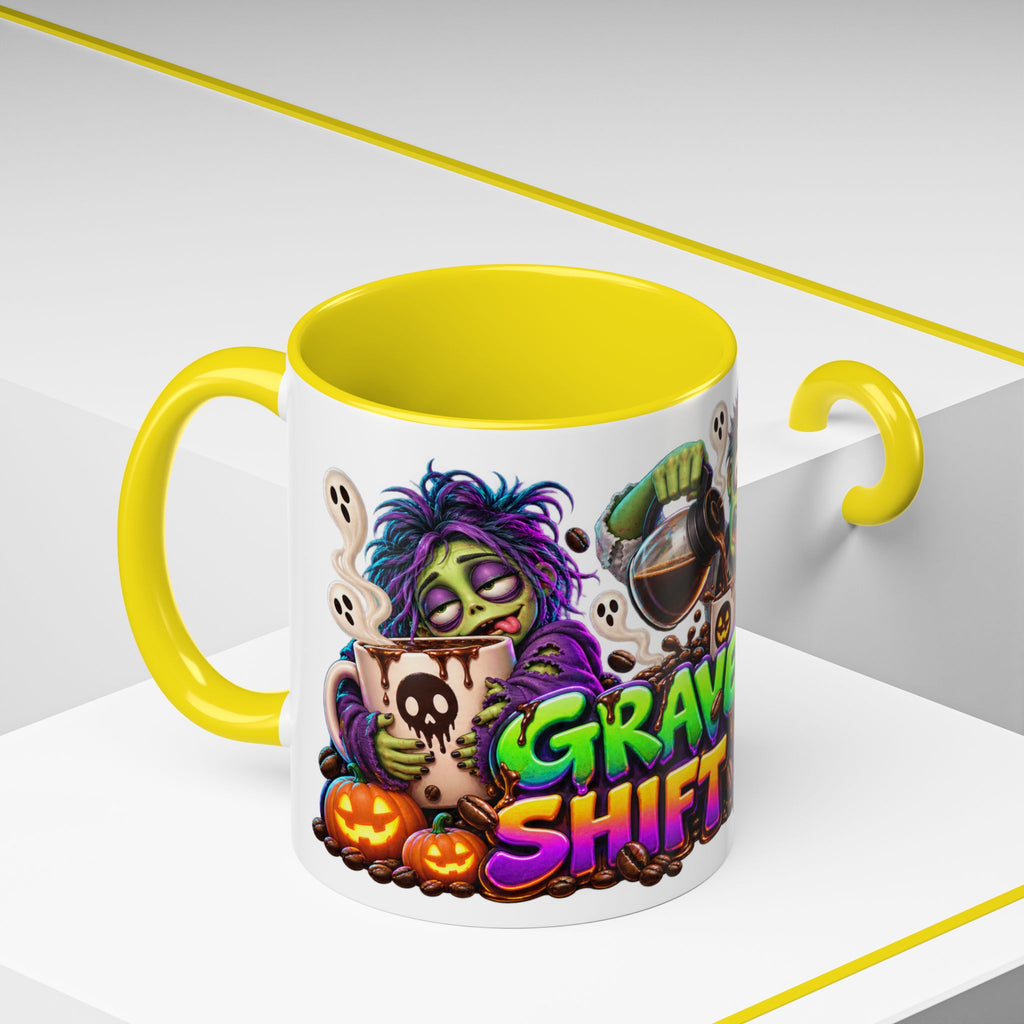 Graveyard Shift Fuel Coffee Zombies Halloween White Mug